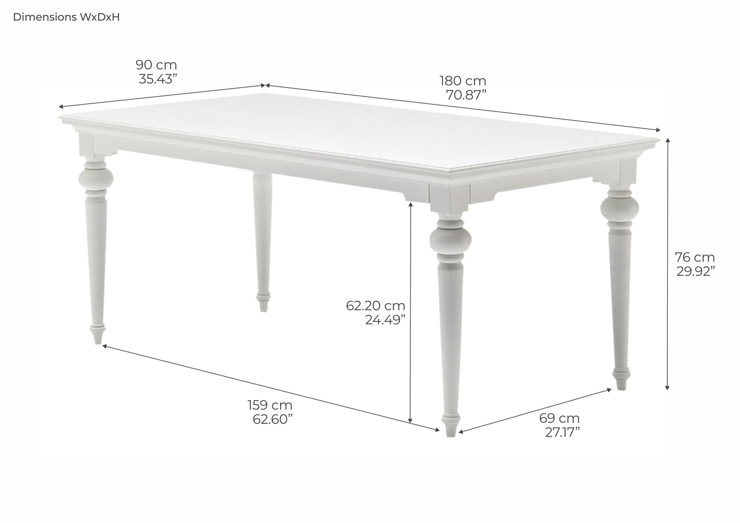 Provence Dining Table 71"