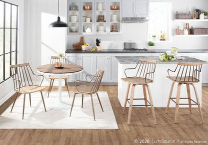 Dakota Dining Table, White/Brown