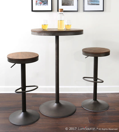 Dakota 3-Piece Industrial-Farmhouse Dining Set in Grey and Brown