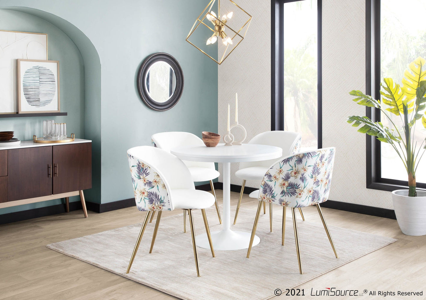 Dakota Dining Table, White/White