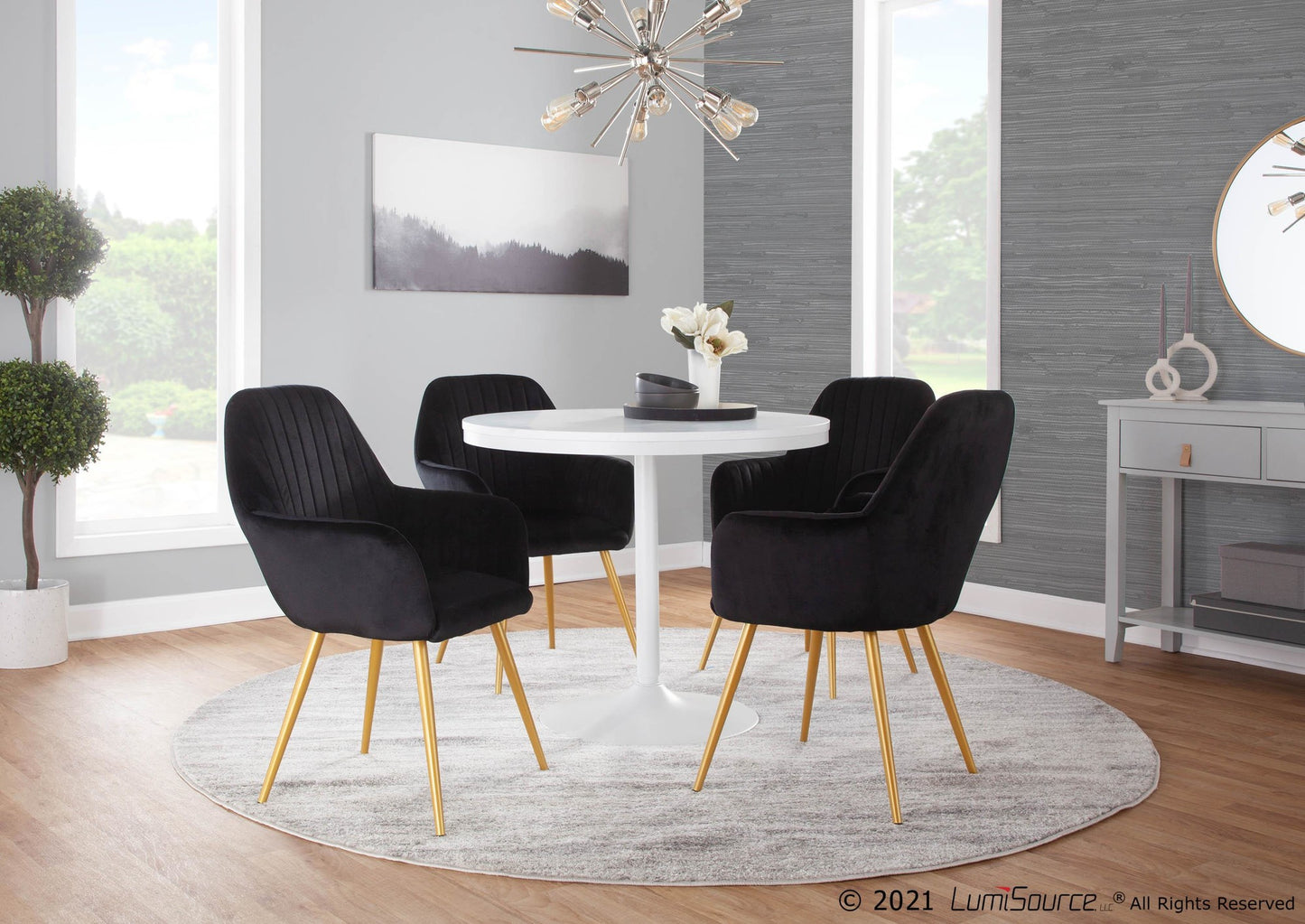 Dakota Dining Table, White/White