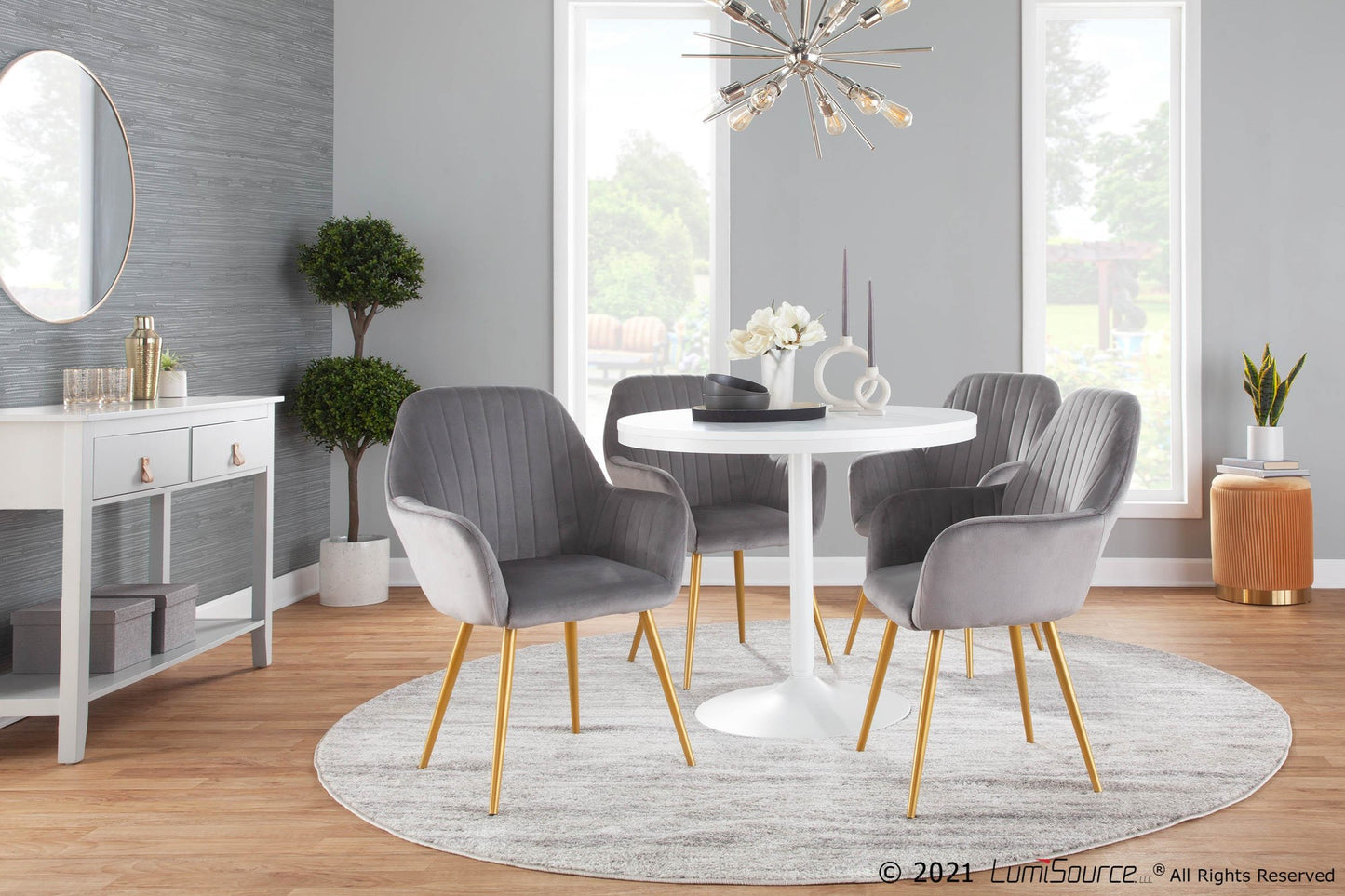 Dakota Dining Table, White/White