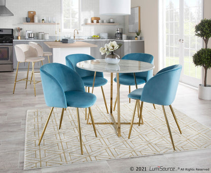 Cosmo Dining Table, Gold/Marble