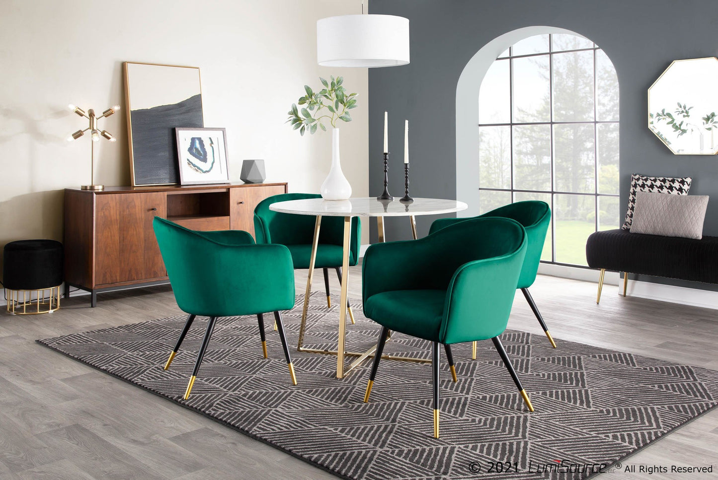 Cosmo Dining Table, Gold/Marble