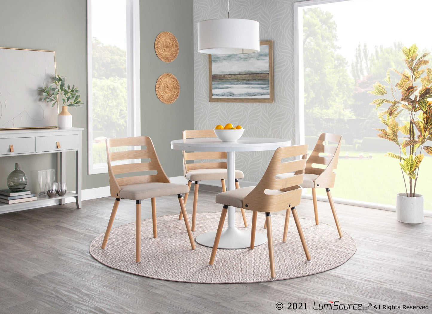 Dakota Dining Table, White/White