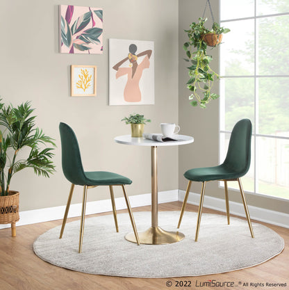 Pebble Dining or Bar Table, Gold/White
