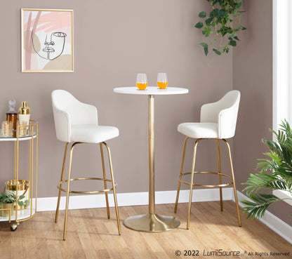 Pebble Dining or Bar Table, Gold/White