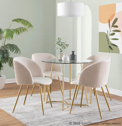 Cece Dinette Table, Gold/Glass
