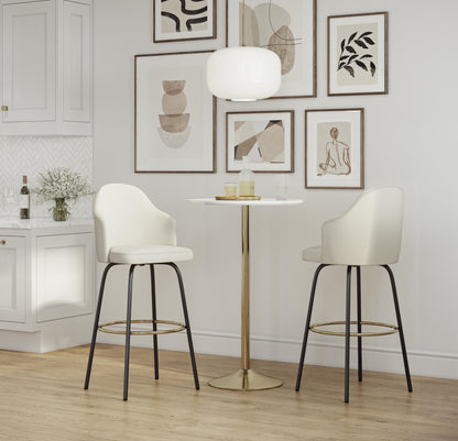 Pebble Dining or Bar Table, Gold/White