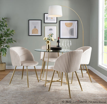 Cece Dinette Table, Gold/Glass