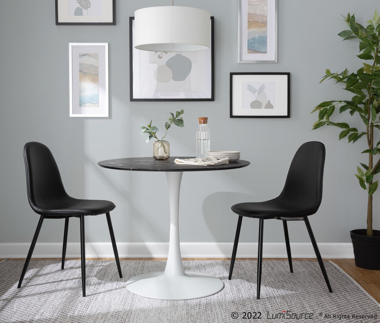 Pebble Mod Table, White/Black