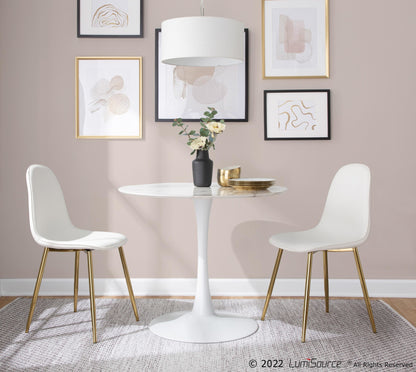 Pebble Mod Table, White/White
