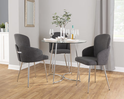 Cece Dinette Table, Chrome/Glass