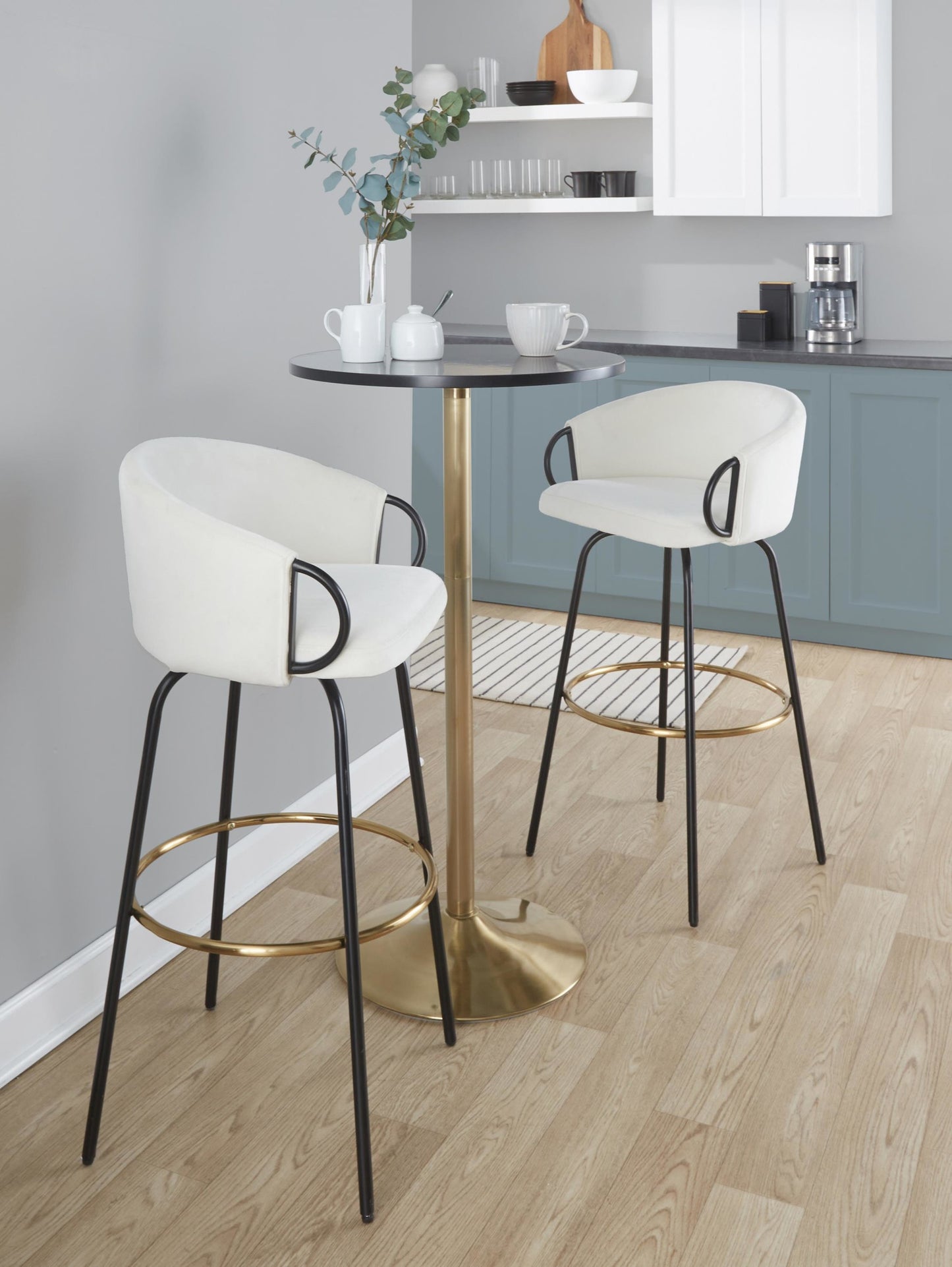 Pebble Dining or Bar Table, Gold/Black