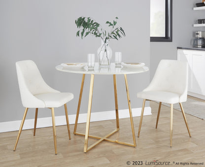 Cosmo Dining Table, Gold/Marble