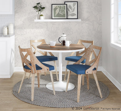 Dakota Dining Table, White/Brown