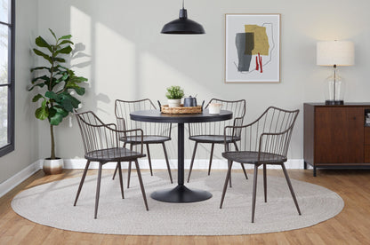 Dakota-Winston Contemporary Dining Set in Black - 5 Piece