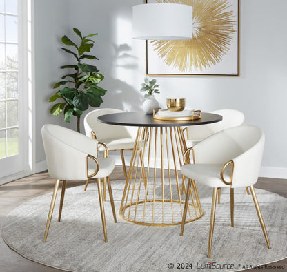 Canary Dining Table, Gold/Black