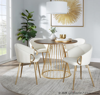Canary Dining Table, Gold/Walnut