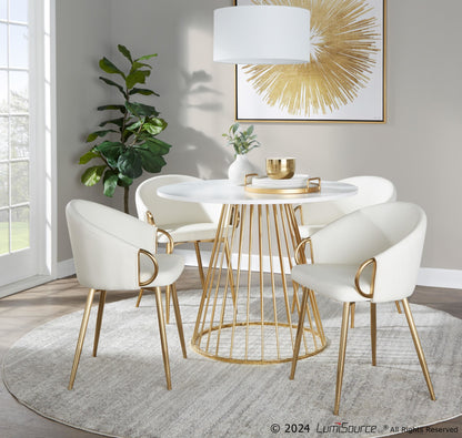 Canary Dining Table, Gold/White