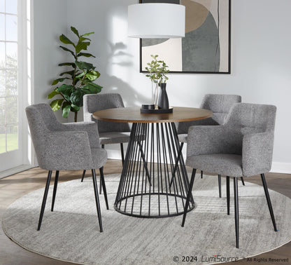 Canary Dining Table, Black/Walnut