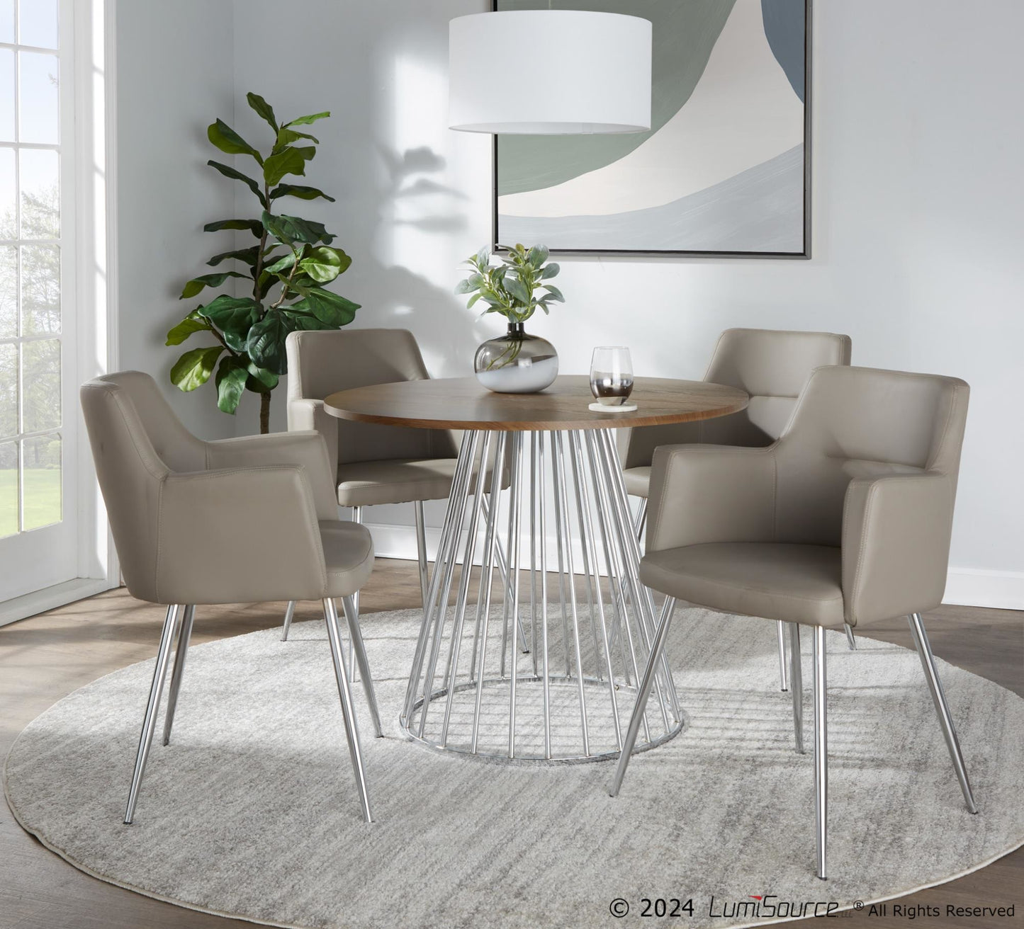 Canary Dining Table, Silver Walnut
