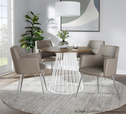 Canary Dining Table, White/Walnut