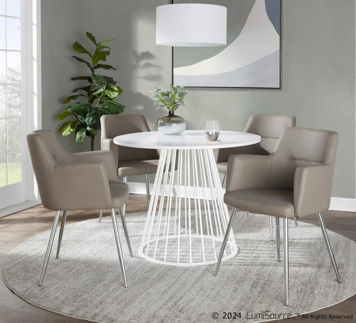 Canary Dining Table, White/White
