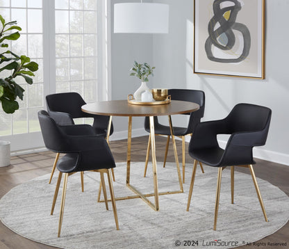 Cosmo Dining Table, Gold/Walnut