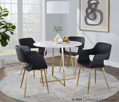 Cosmo Dining Table, Gold/White