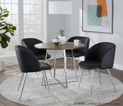 Cosmo Dining Table, Chrome/Walnut