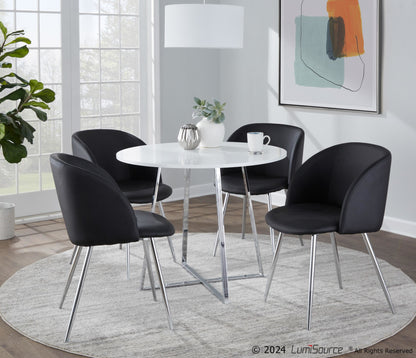 Cosmo Dining Table, Chrome/White