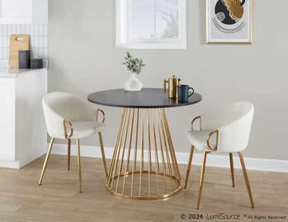 Canary Dining Table, Gold/Black