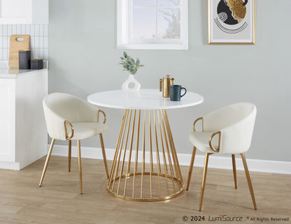 Canary Dining Table, Gold/White