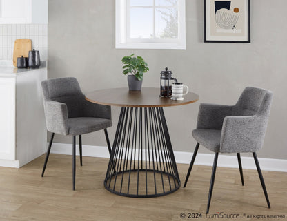 Canary Dining Table, Black/Walnut