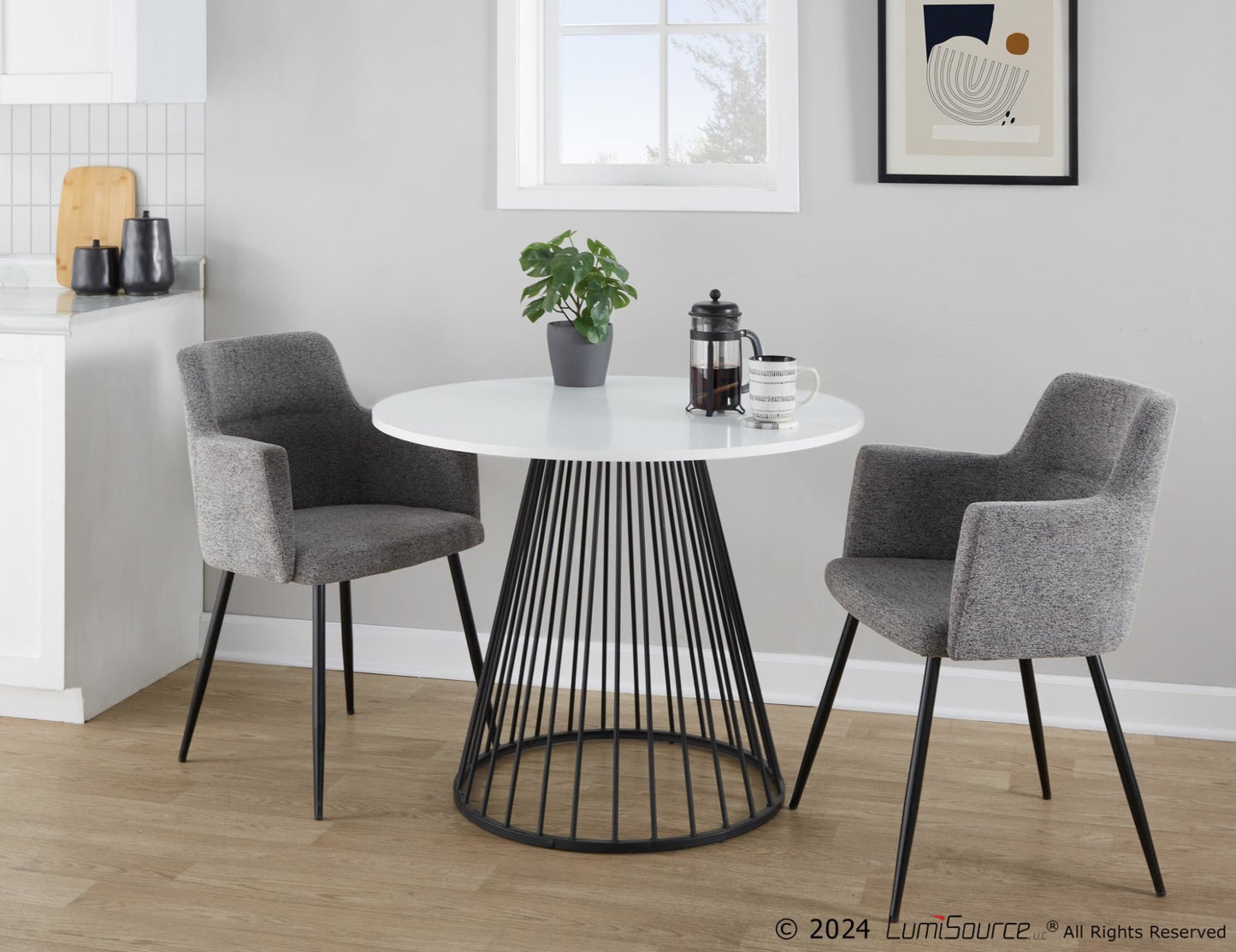 Canary Dining Table, Black/White