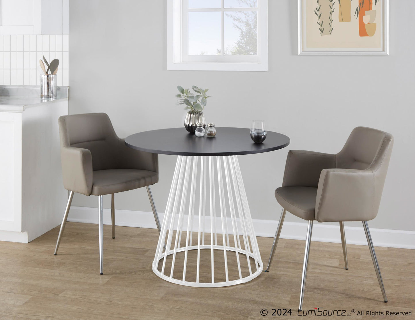 Canary Dining Table, White/Black