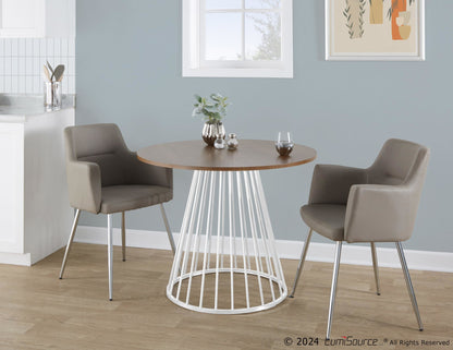 Canary Dining Table, White/Walnut