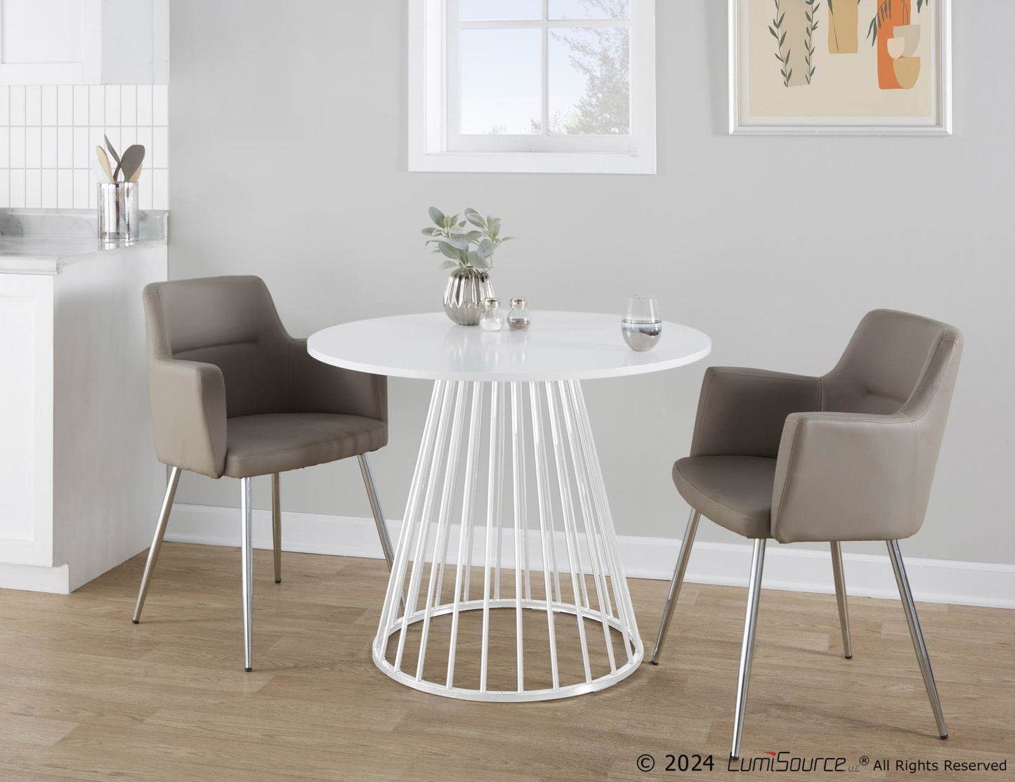 Canary Dining Table, White/White