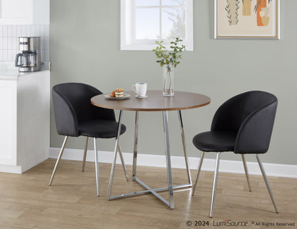 Cosmo Dining Table, Chrome/Walnut
