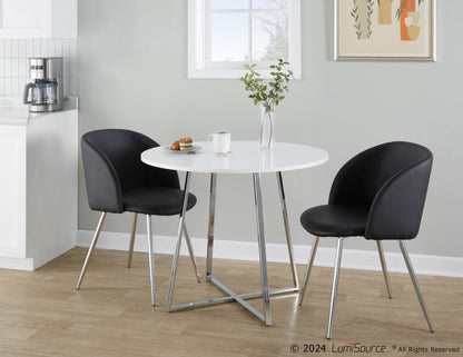 Cosmo Dining Table, Chrome/White