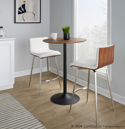 Pebble-Mason Swivel Counter Height Dining Set - 3 Piece, White