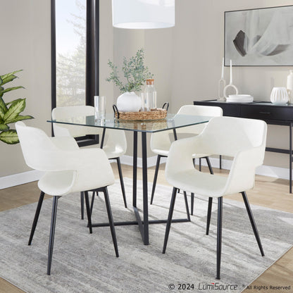 Cosmo Square Dining Table, Black/Glass