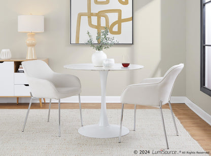Pebble Mod Table, White/White