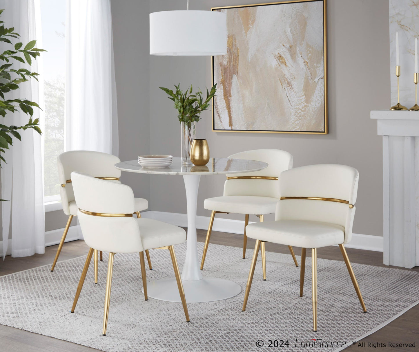 Pebble Mod Table, White/White