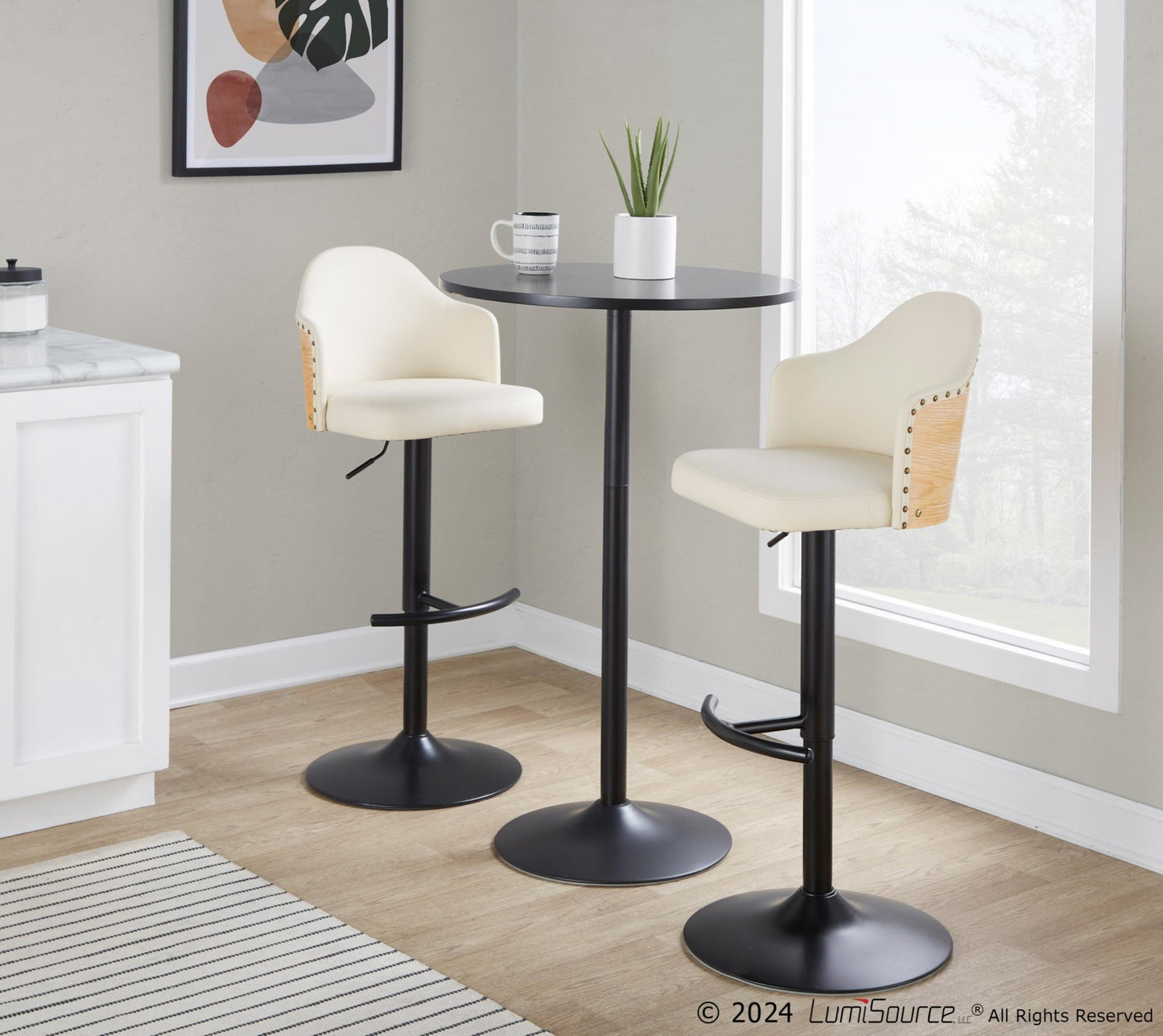 Pebble 3-Height Table, Black/Black