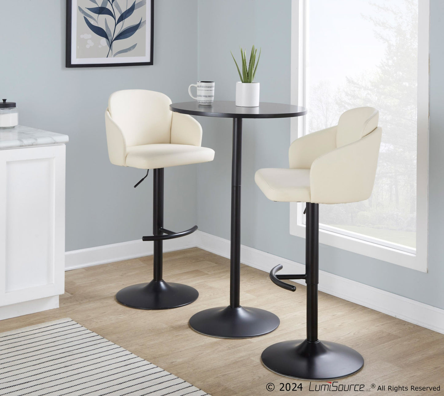 Pebble 3-Height Table, Black/Black