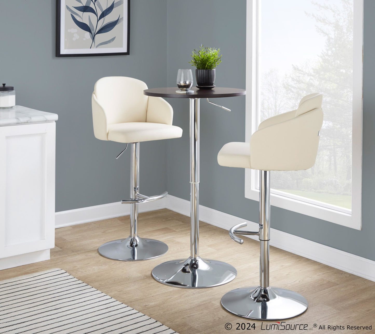 Adjustable Bar Table, Brown