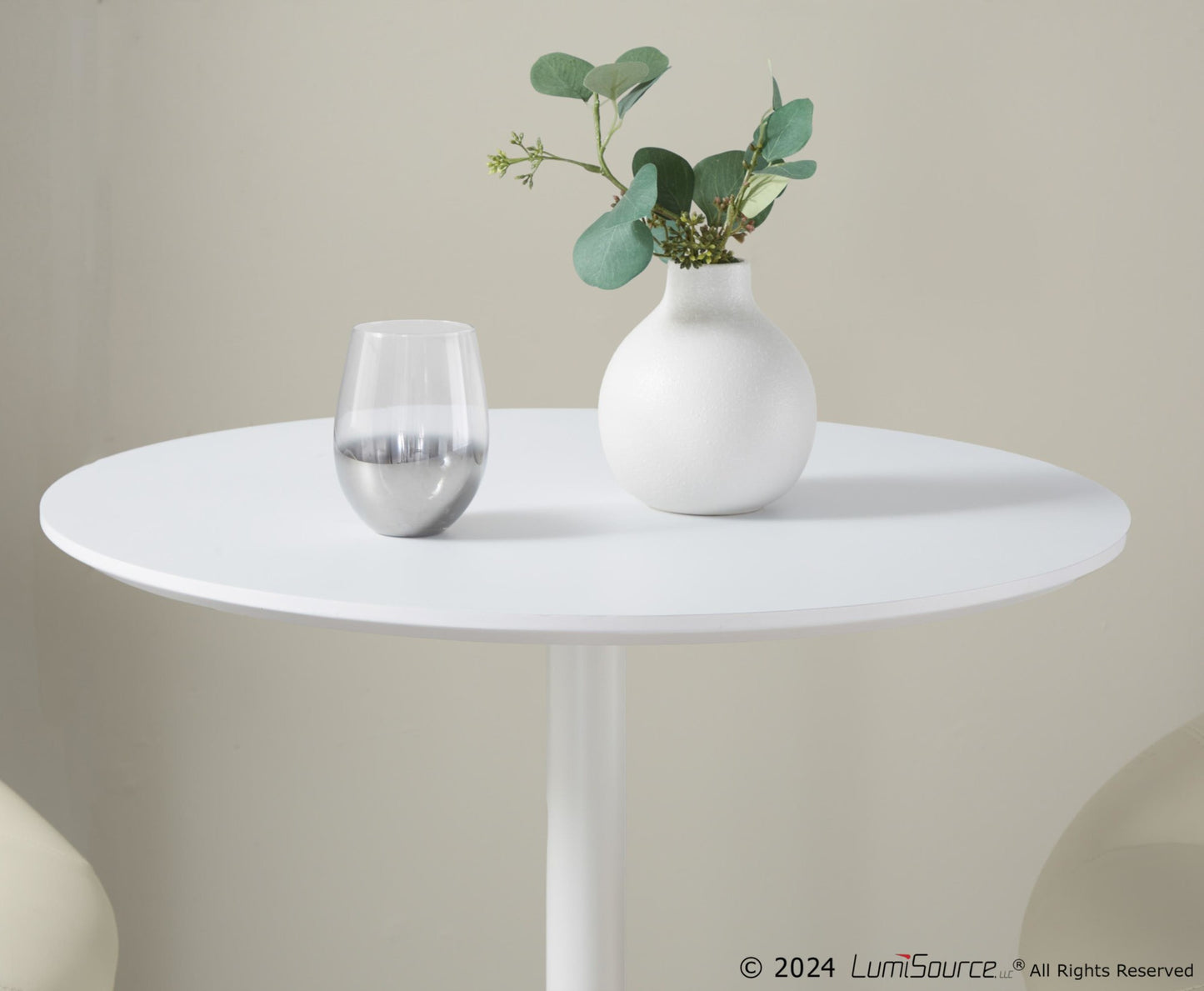 Pebble 3-Height Table, White/White