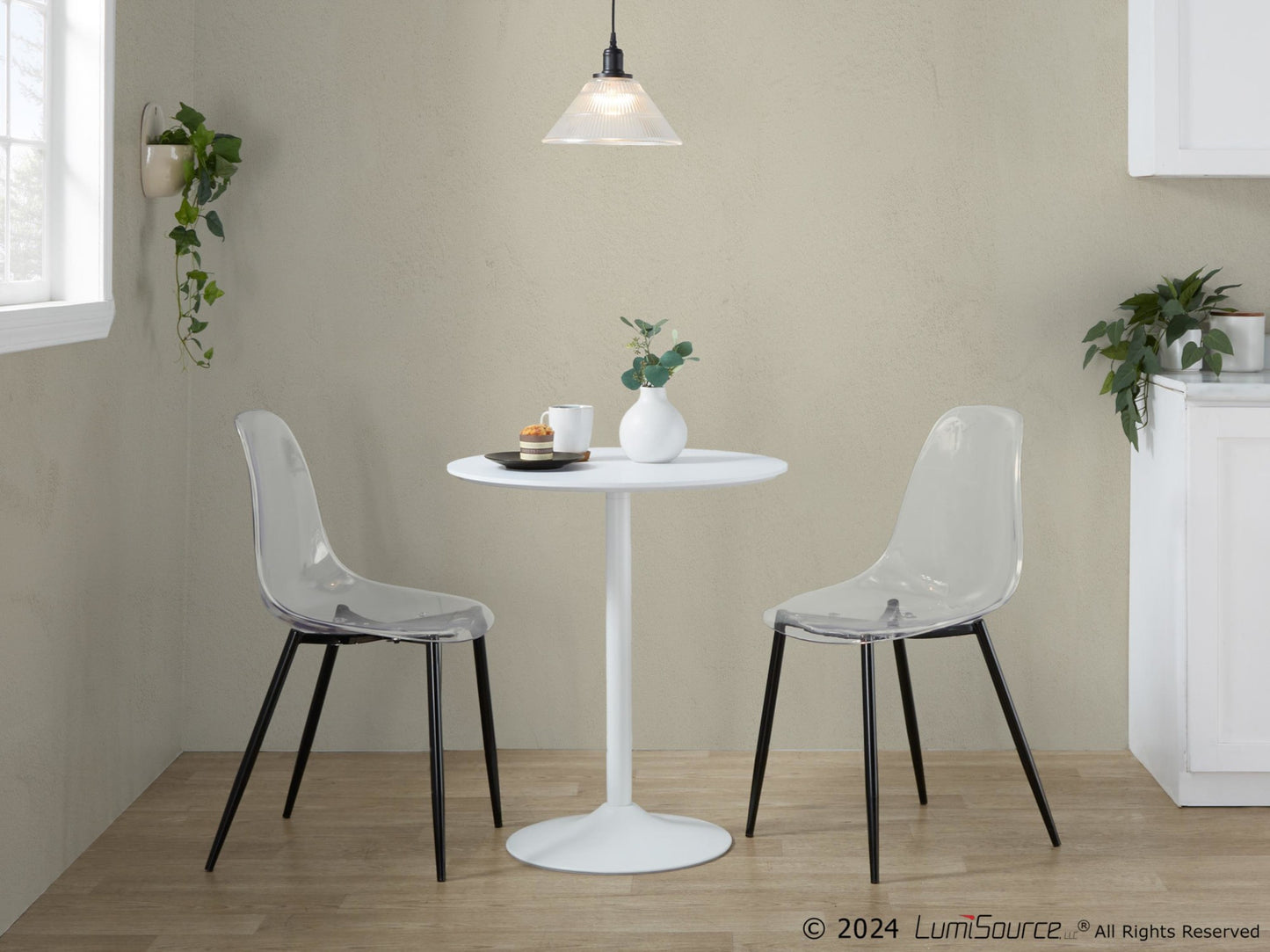 Pebble 3-Height Table, White/White